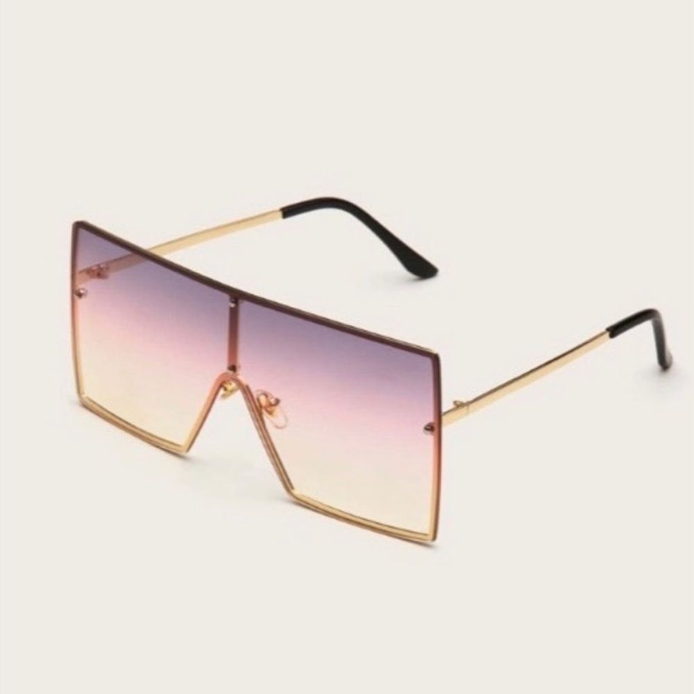 Multi Color Square Frame Sunglasses New - Picture 7 of 8